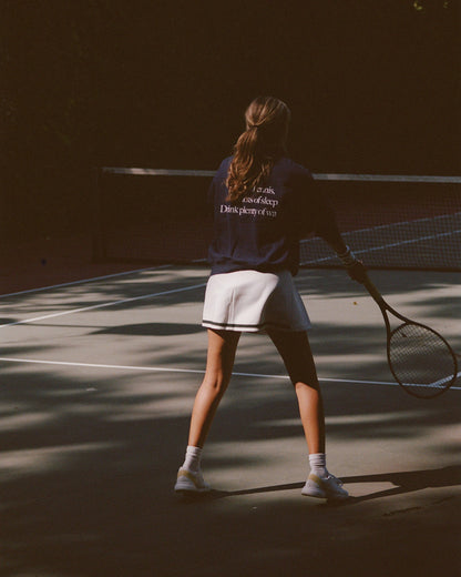 Sporty & Rich Serif Logo Mila Skirt - White/Forest