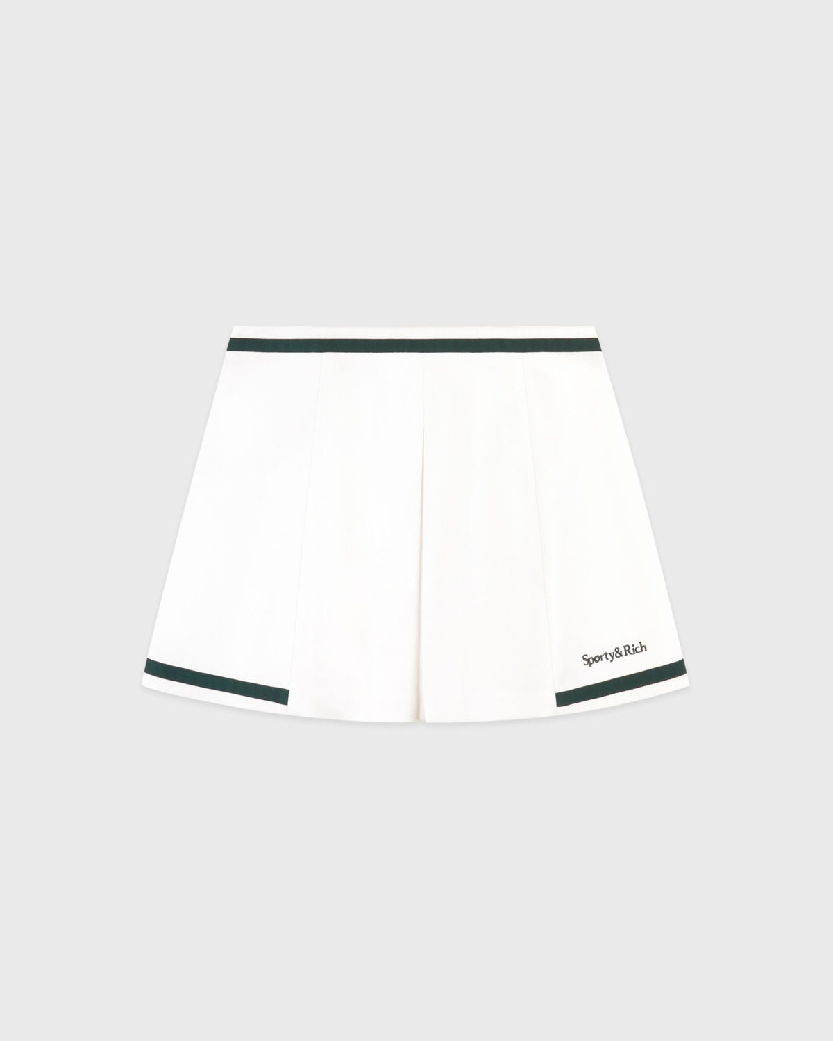 Sporty & Rich Serif Logo Mila Skirt - White/Forest