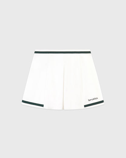 Sporty & Rich Serif Logo Mila Skirt - White/Forest