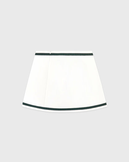 Sporty & Rich Serif Logo Mila Skirt - White/Forest
