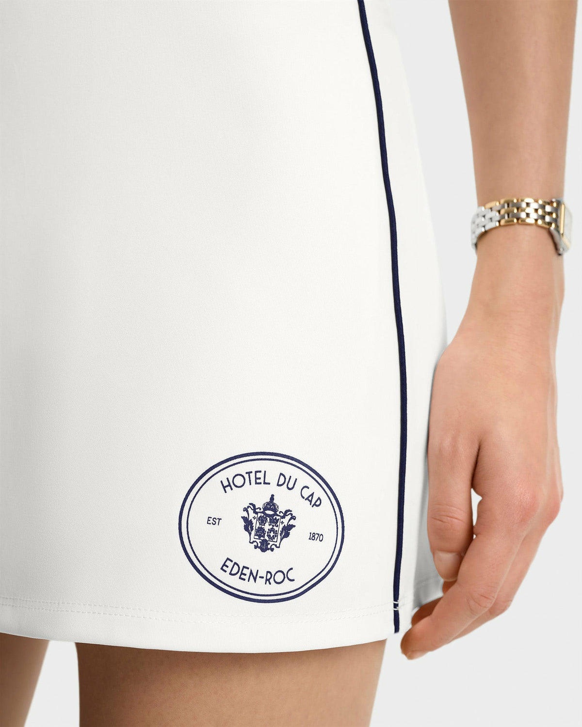 Sporty & Rich Eden Crest Court Skirt - White/Navy