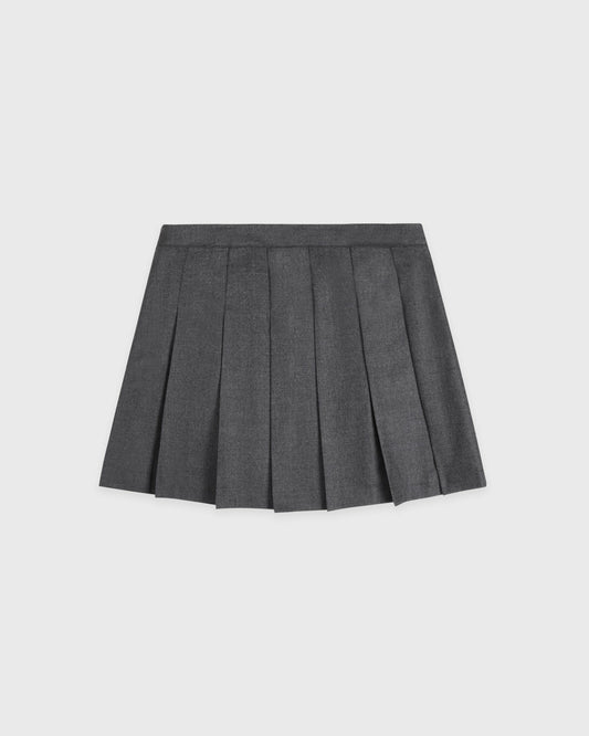 Sporty & Rich SRC Wool School Skirt - Dark Grey/Ecru