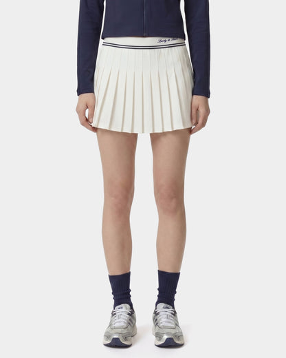 Sporty & Rich Signature Logo Abigail Skirt - Ecru/Navy