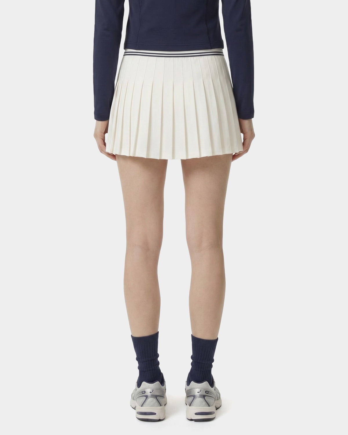 Sporty & Rich Signature Logo Abigail Skirt - Ecru/Navy