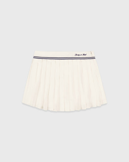 Sporty & Rich Signature Logo Abigail Skirt - Ecru/Navy