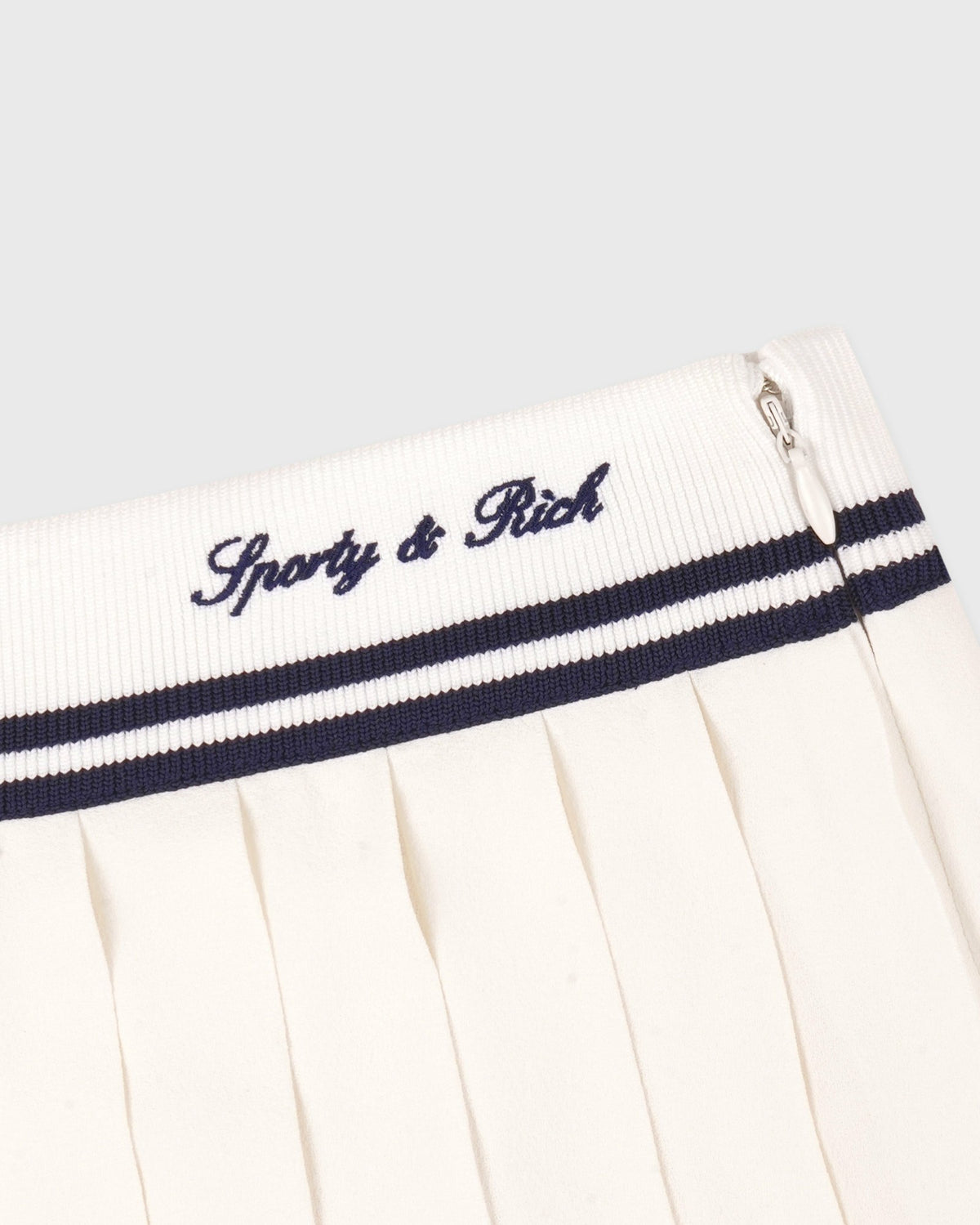Sporty & Rich Signature Logo Abigail Skirt - Ecru/Navy