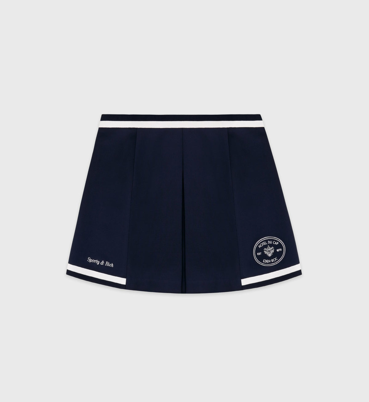 Sporty & Rich Eden Crest Embroidered Mila Skirt - Navy/White