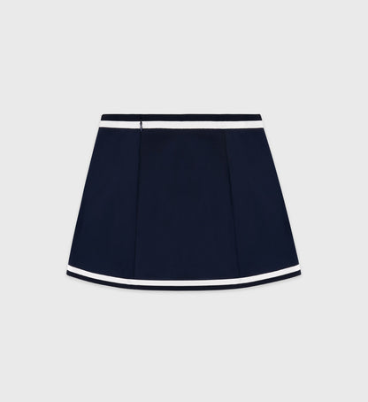 Sporty & Rich Eden Crest Embroidered Mila Skirt - Navy/White