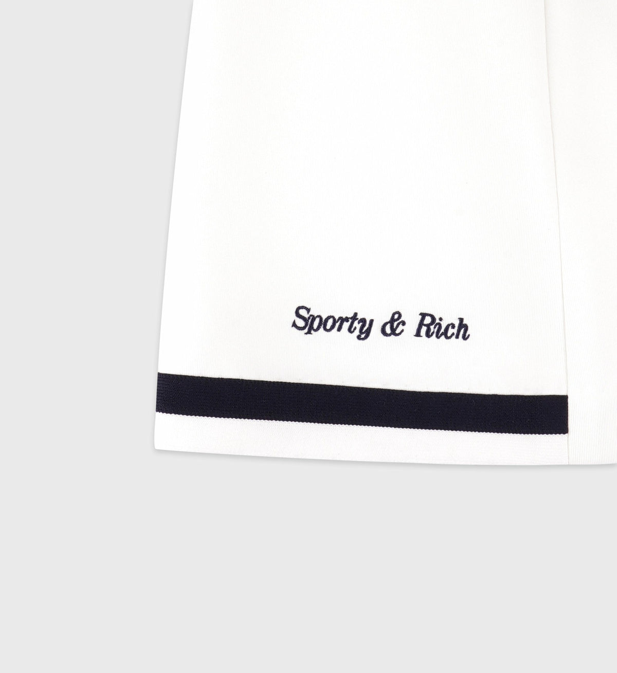 Sporty & Rich Eden Crest Embroidered Mila Skirt - White/Navy