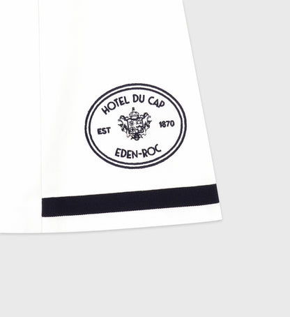 Sporty & Rich Eden Crest Embroidered Mila Skirt - White/Navy