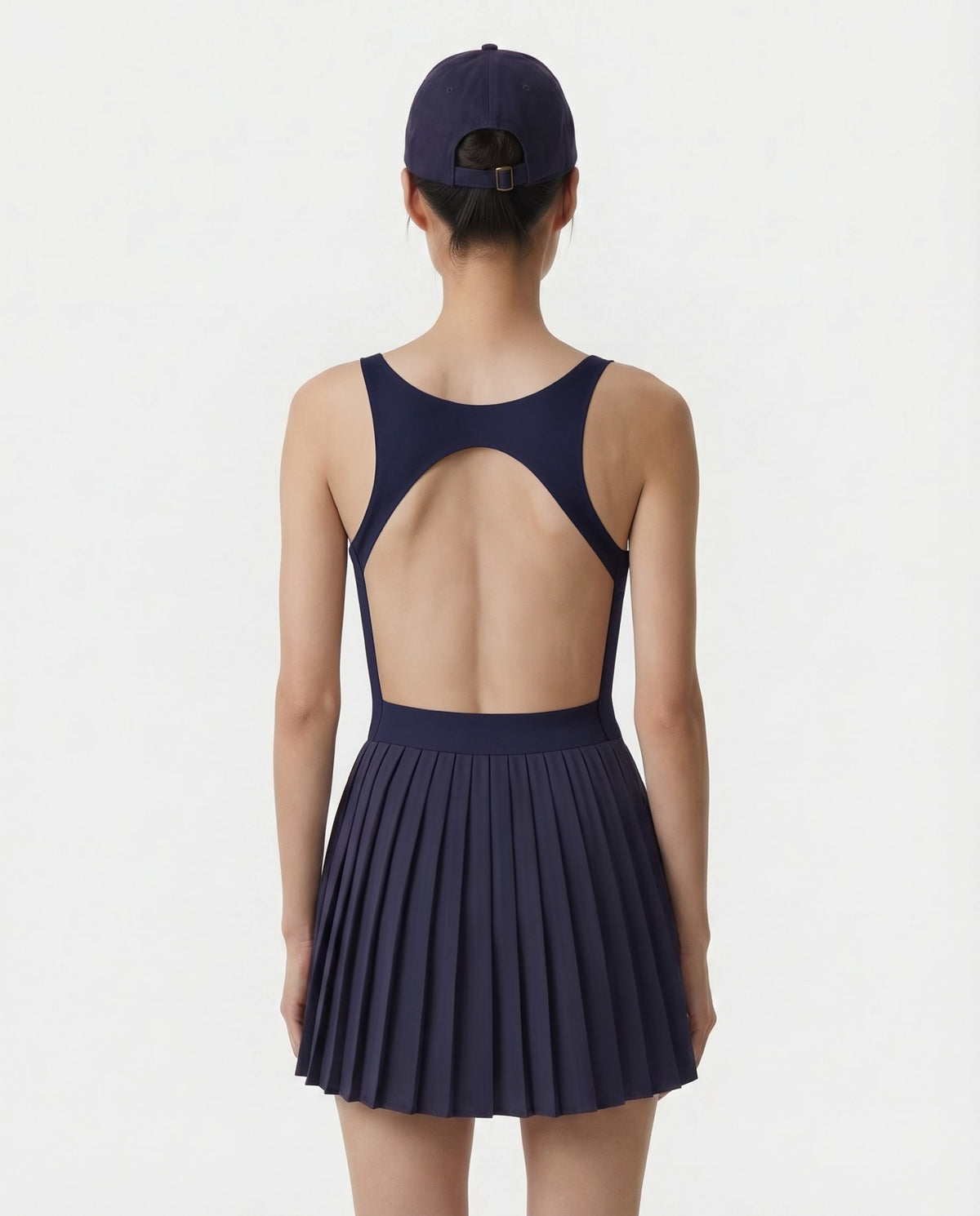 Sporty & Rich Signature Logo Court Dress - Navy/White