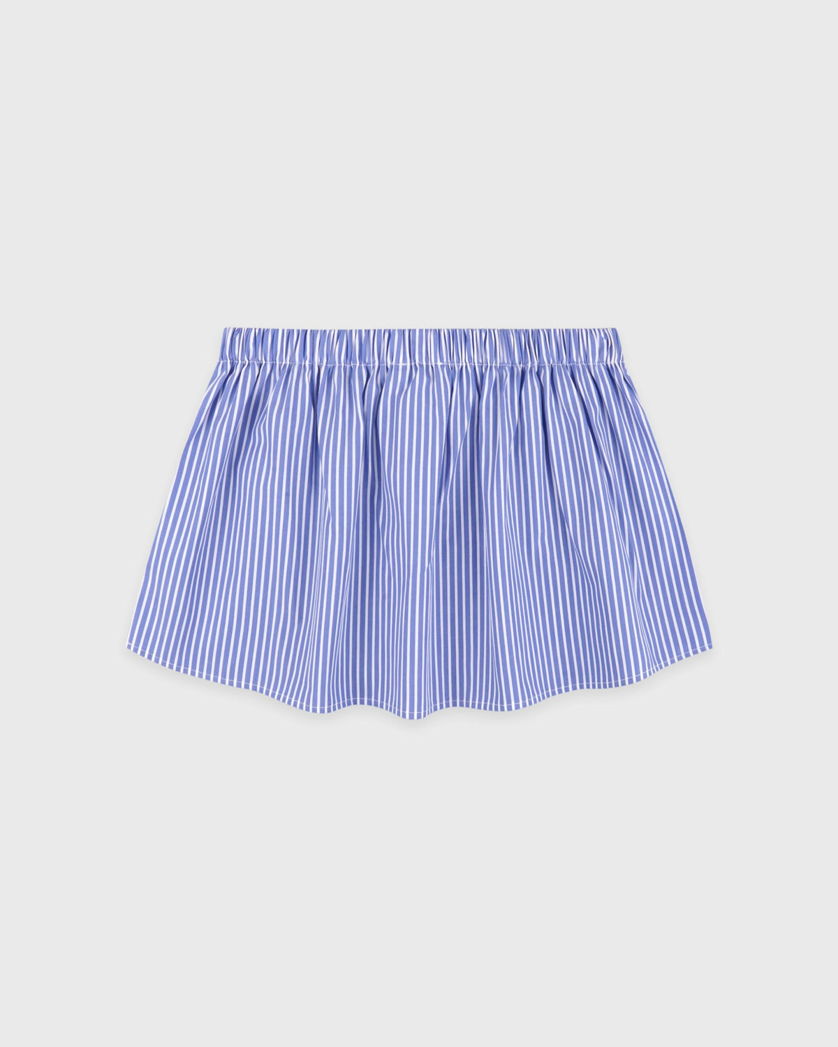 Sporty & Rich Signature Logo Poplin Skirt - Blue Striped/White