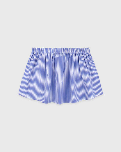 Sporty & Rich Signature Logo Poplin Skirt - Blue Striped/White