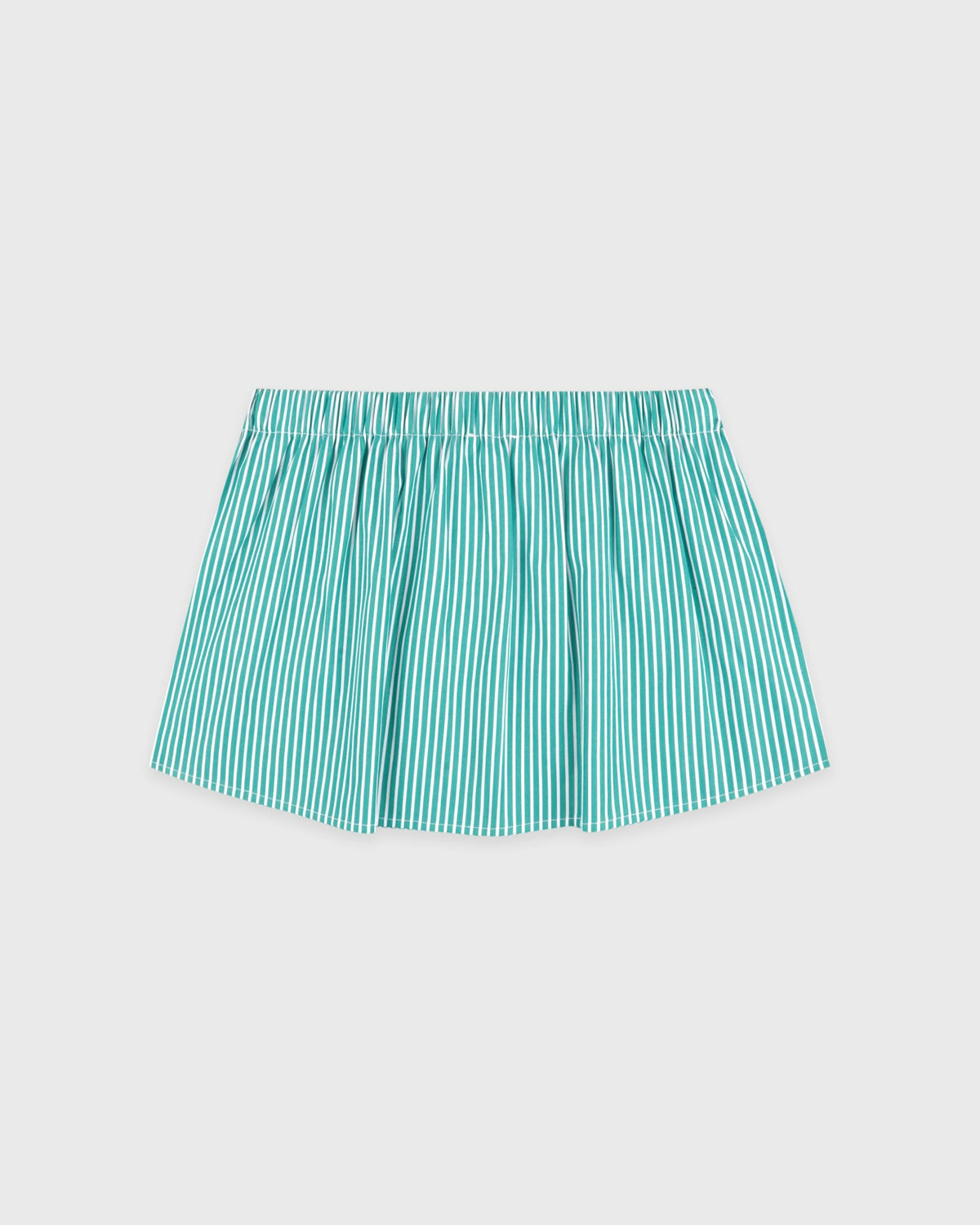 Sporty & Rich Signature Logo Poplin Skirt - Amalfi Green Striped/White