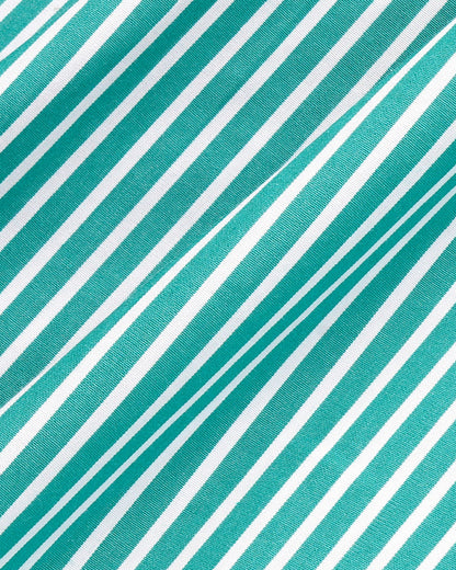 Sporty & Rich Signature Logo Poplin Skirt - Amalfi Green Striped/White