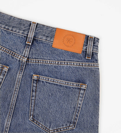 Sporty & Rich Vintage Fit Straight Leg Denim - Medium Blue