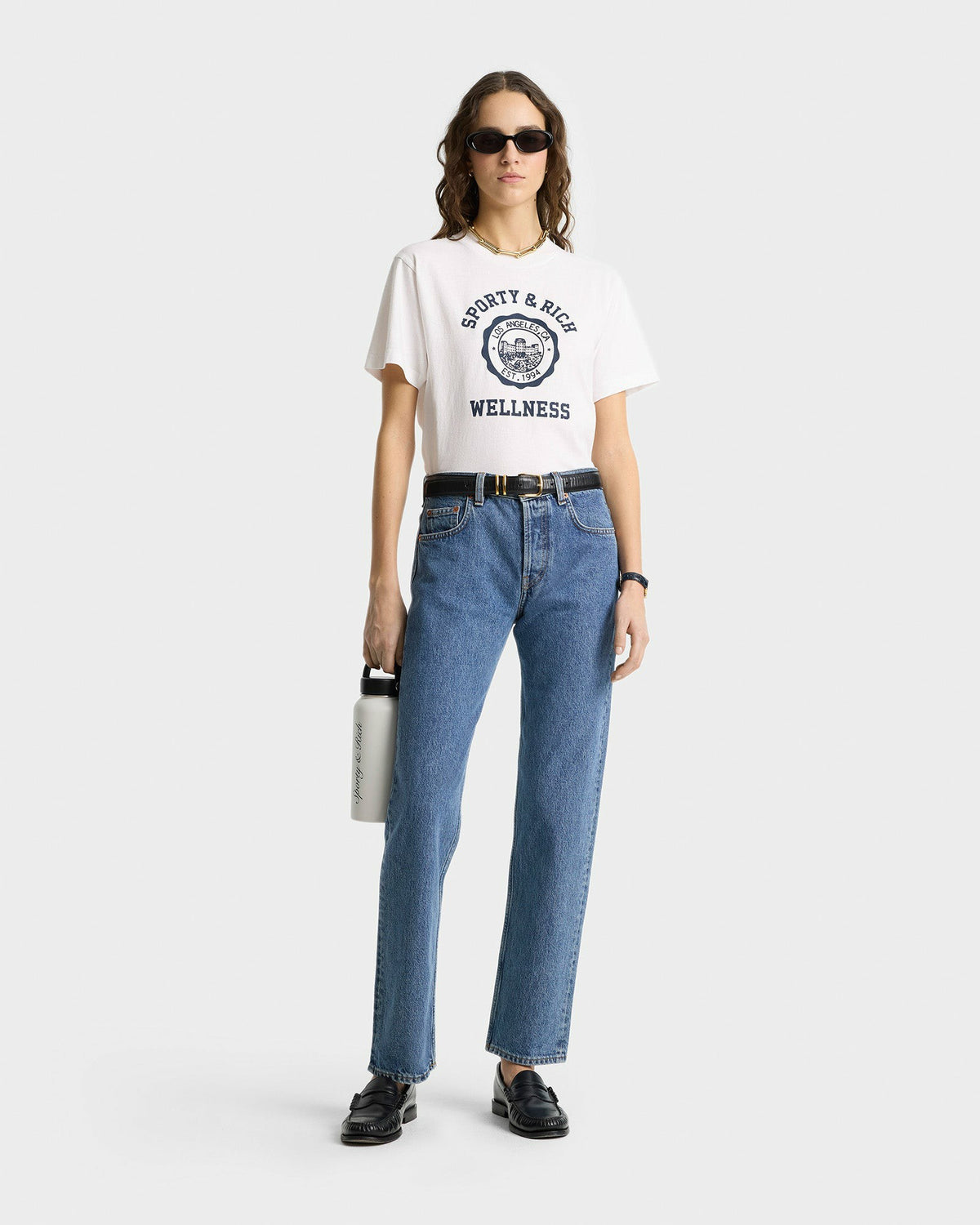 Sporty & Rich Vintage Fit Straight Leg Denim - Medium Blue