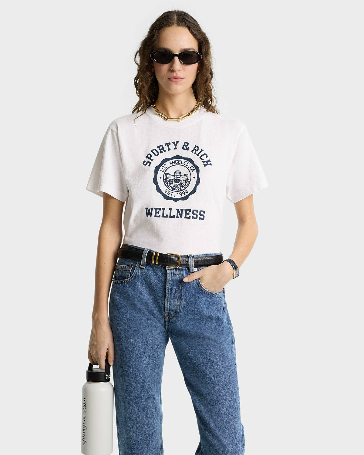 Sporty & Rich Vintage Fit Straight Leg Denim - Medium Blue