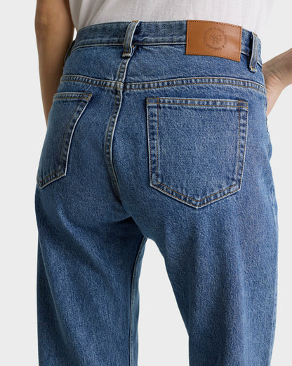 Sporty & Rich Vintage Fit Straight Leg Denim - Medium Blue