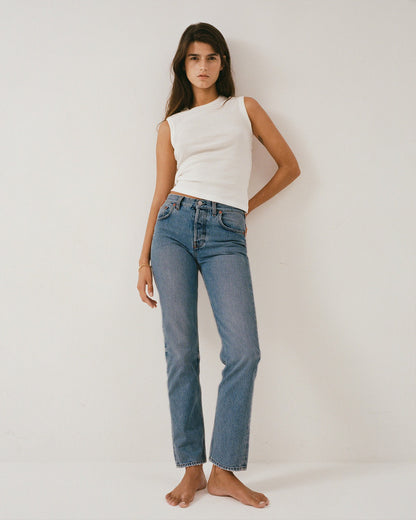 Sporty & Rich Vintage Fit Straight Leg Denim - Medium Blue