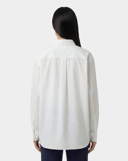 Sporty & Rich NY Crest Oversized Shirt - White/Navy