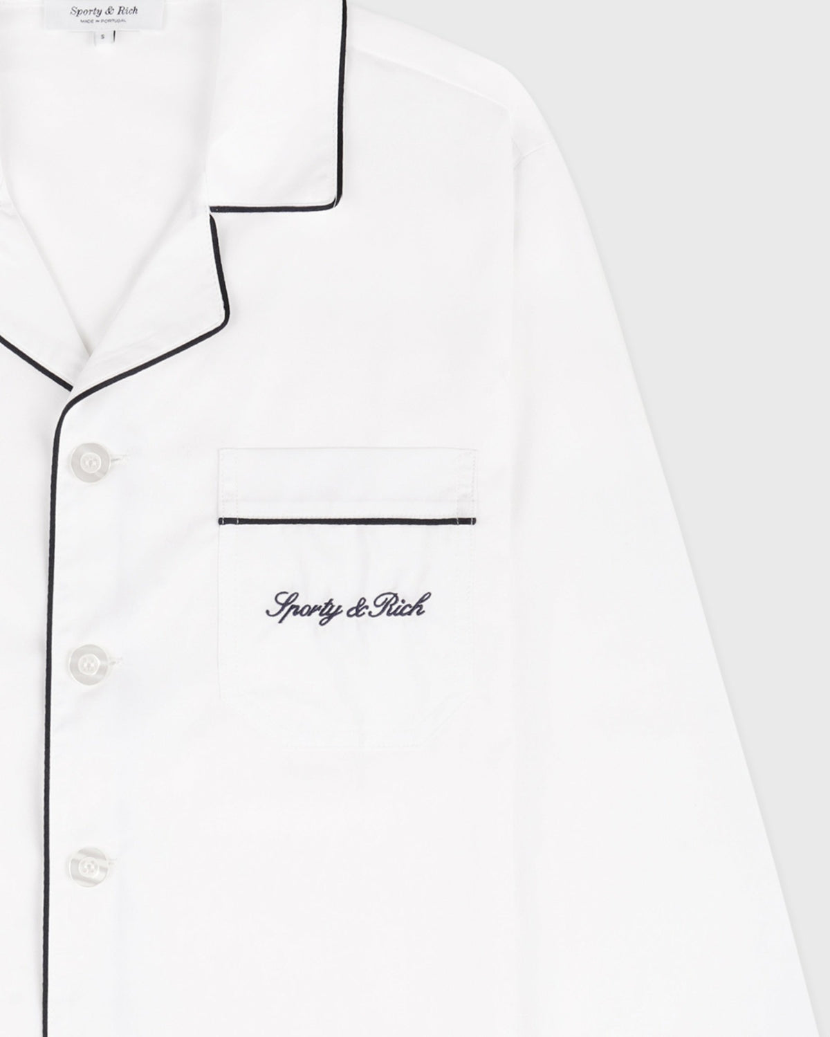 Sporty & Rich Signature NY Pyjama Shirt - White
