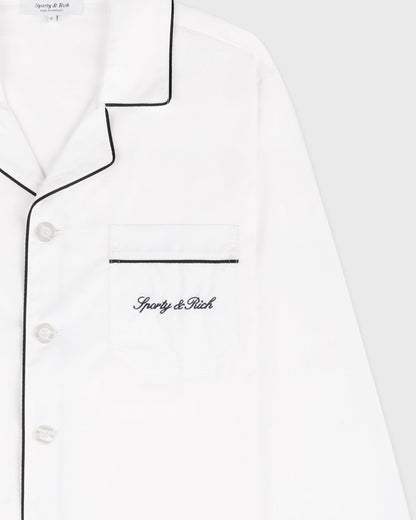 Sporty & Rich Signature NY Pyjama Shirt - White