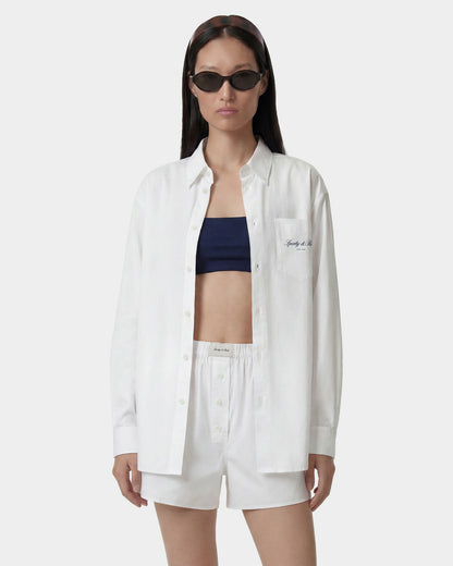 Sporty & Rich Signature NY Oversized Shirt - White