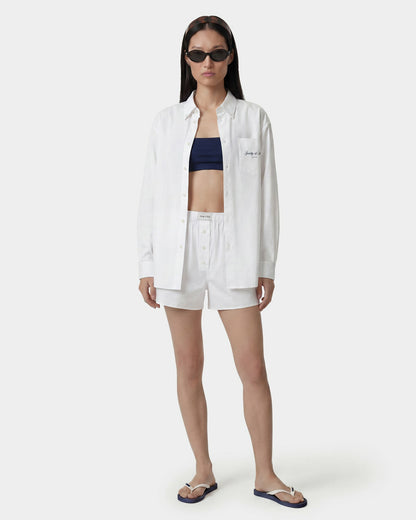 Sporty & Rich Signature NY Oversized Shirt - White