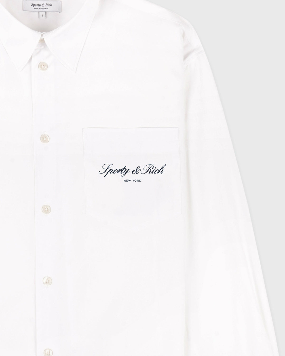 Sporty & Rich Signature NY Oversized Shirt - White