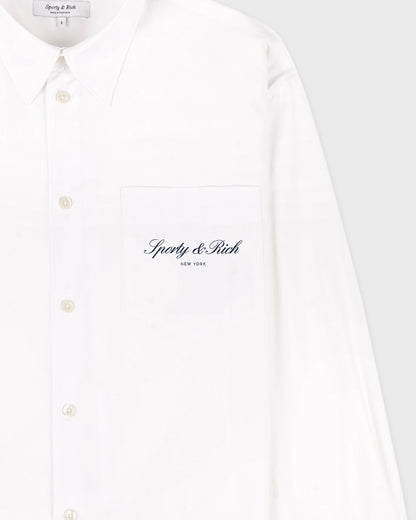 Sporty & Rich Signature NY Oversized Shirt - White