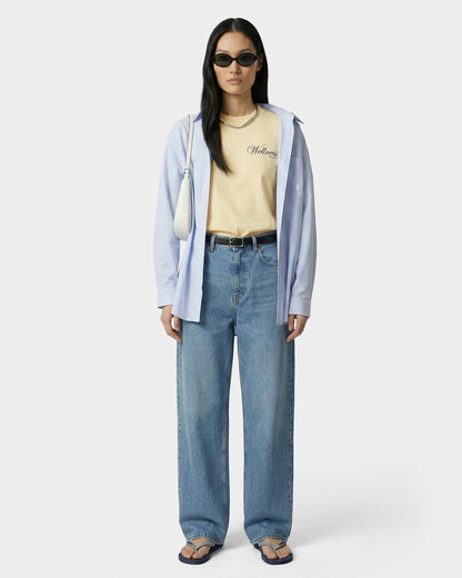 Sporty & Rich SRC Oversized Shirt - Blue Striped