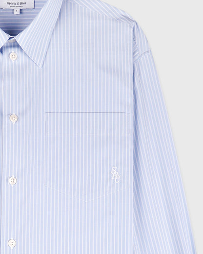 Sporty & Rich SRC Oversized Shirt - Blue Striped