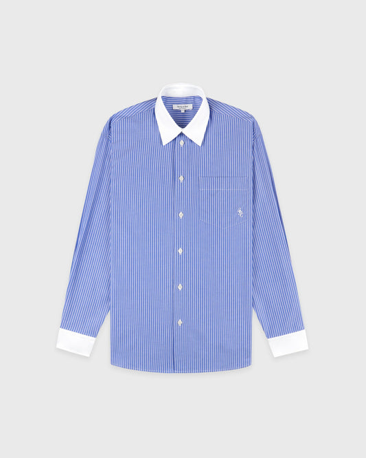 Sporty & Rich SRC Oversized Shirt - Navy Stripe