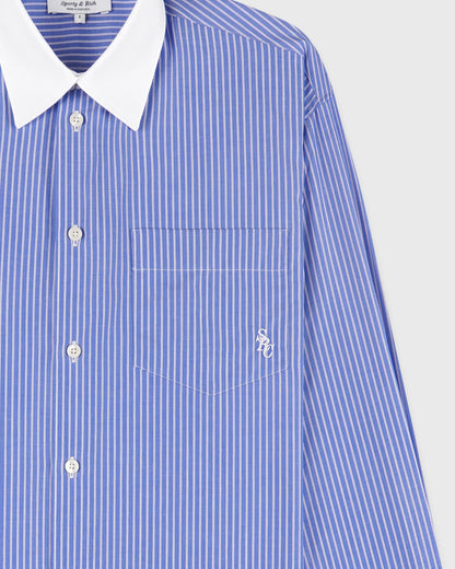 Sporty & Rich SRC Oversized Shirt - Navy Stripe