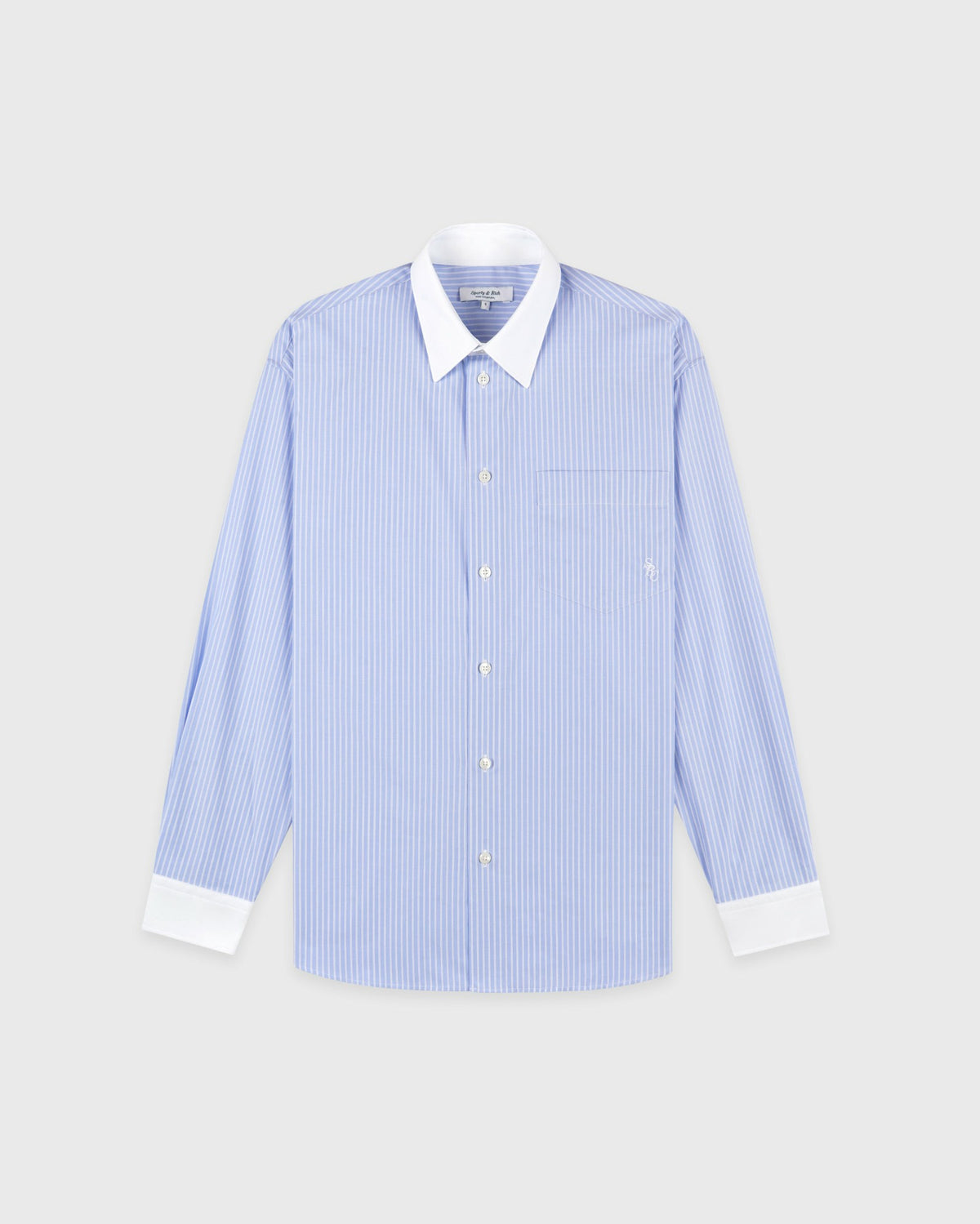 Sporty & Rich SRC Oversized Shirt - Light Blue Stripe