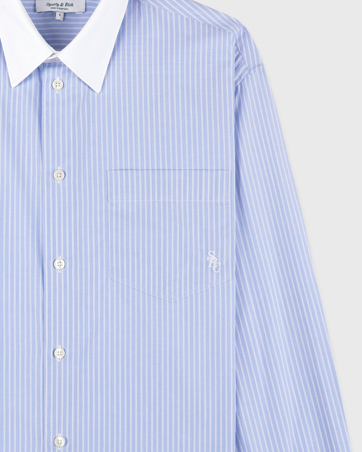 Sporty & Rich SRC Oversized Shirt - Light Blue Stripe
