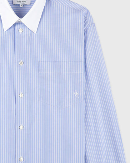 Sporty & Rich SRC Oversized Shirt - Light Blue Stripe