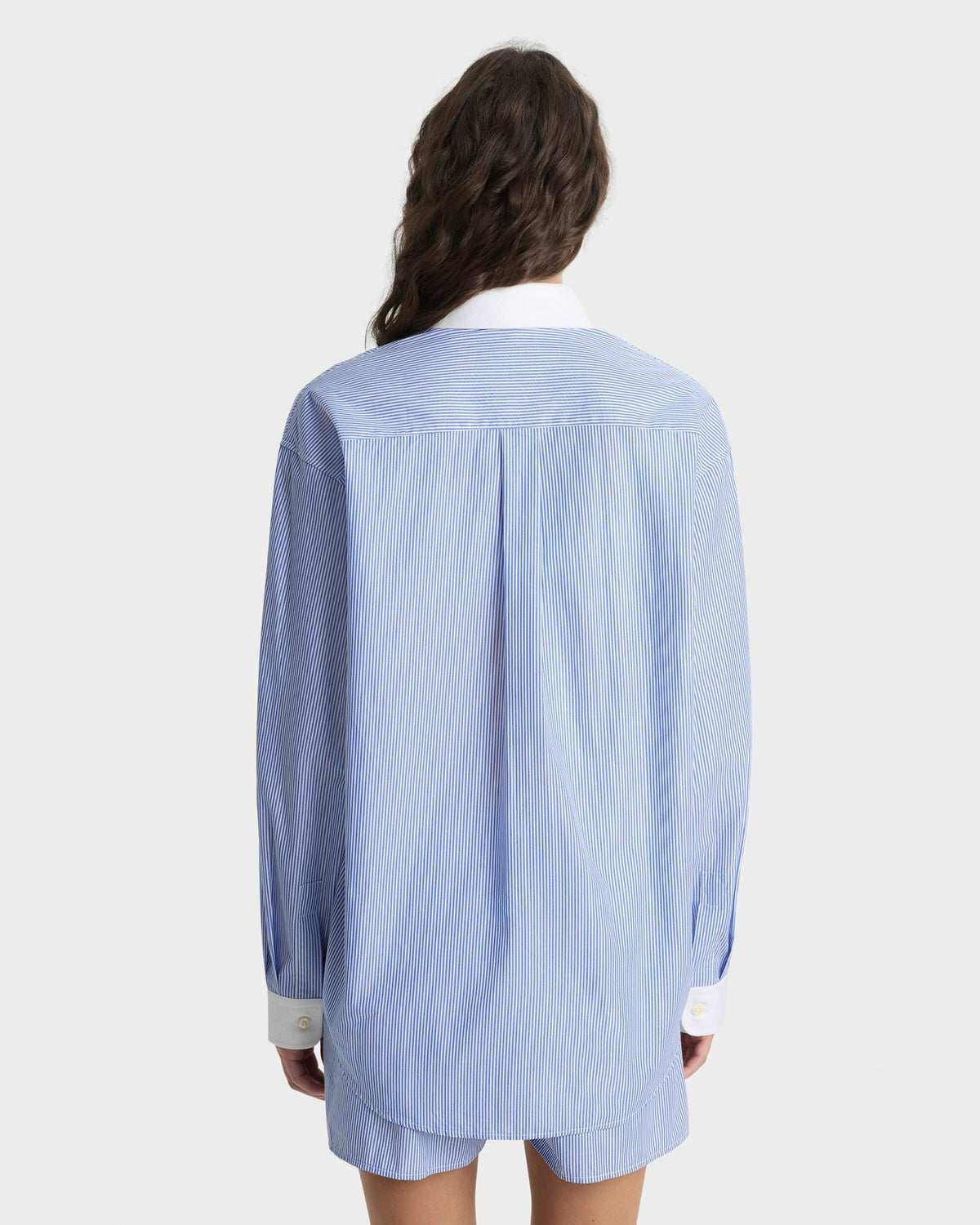 Sporty & Rich SRC Oversized Shirt - Navy Stripe