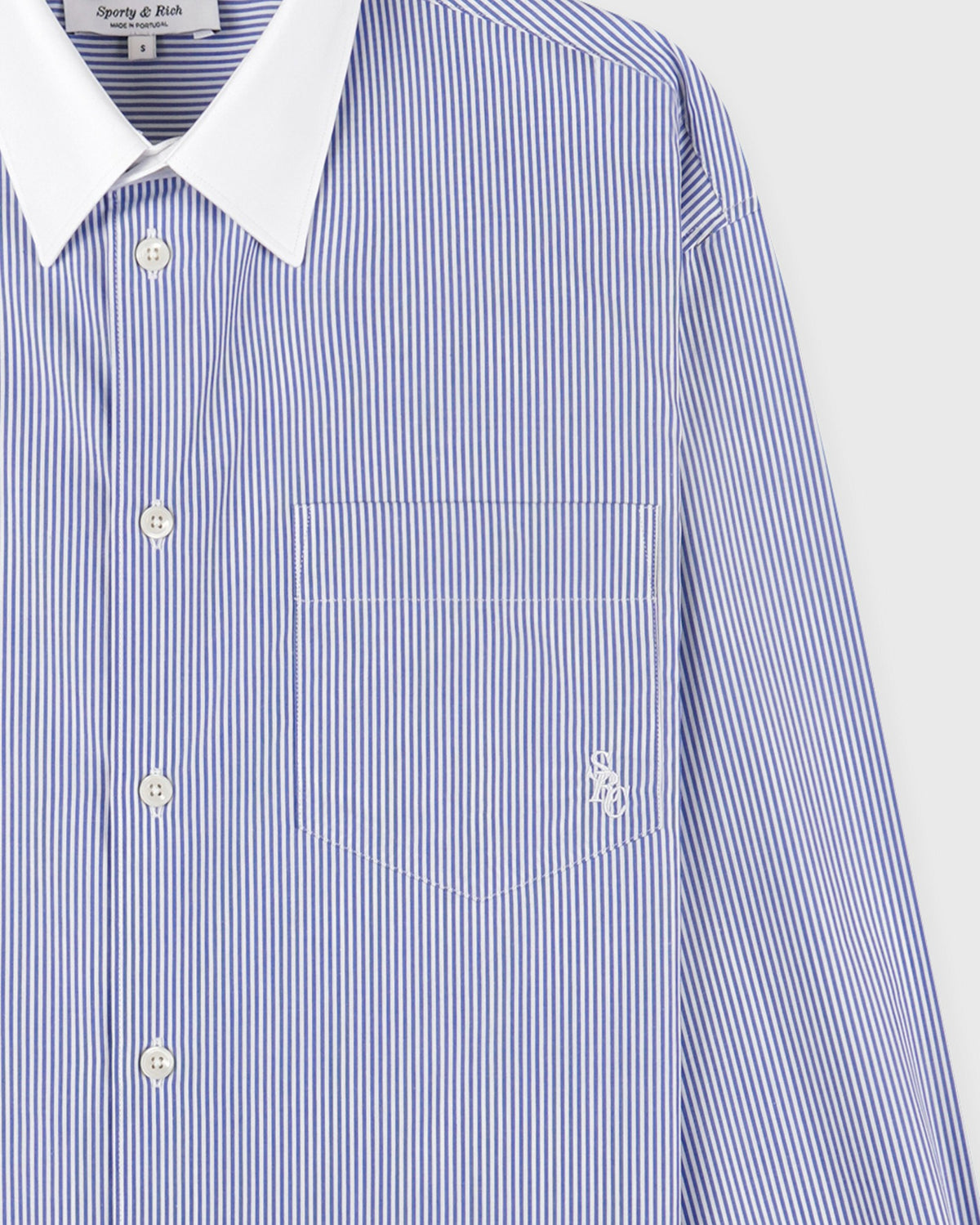 Sporty & Rich SRC Oversized Shirt - Navy Stripe
