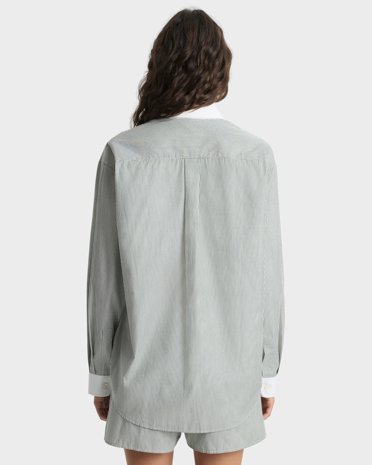 Sporty & Rich SRC Oversized Shirt - Forest striped