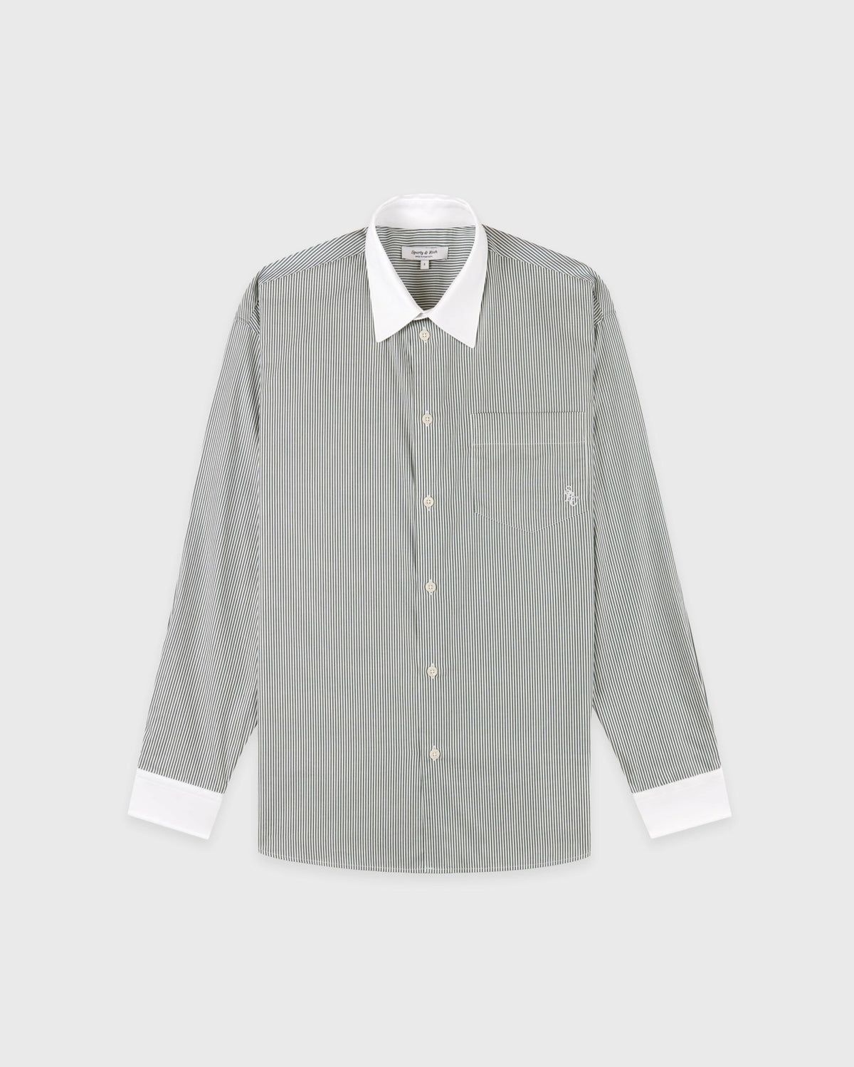 Sporty & Rich SRC Oversized Shirt - Forest striped
