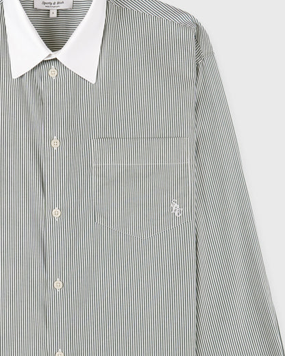 Sporty & Rich SRC Oversized Shirt - Forest striped
