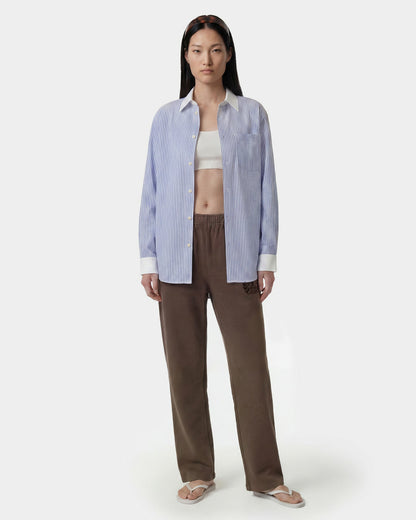 Sporty & Rich SRC Oversized Shirt - Blue Striped