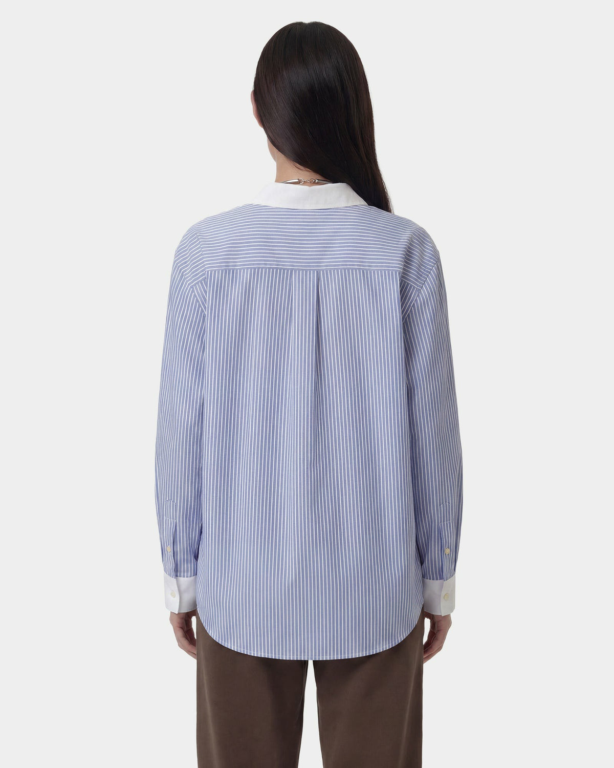 Sporty & Rich SRC Oversized Shirt - Blue Striped