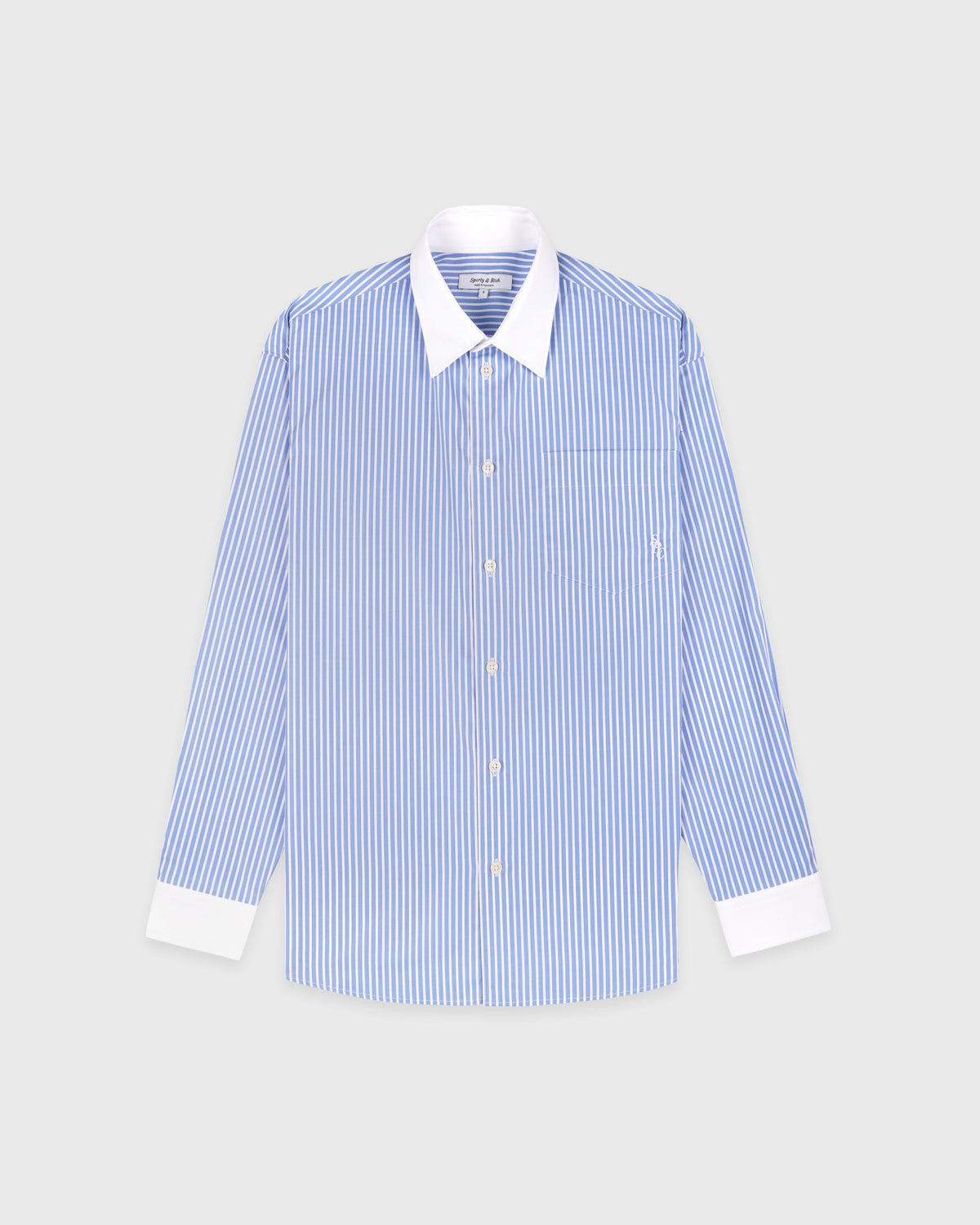 Sporty & Rich SRC Oversized Shirt - Blue Striped