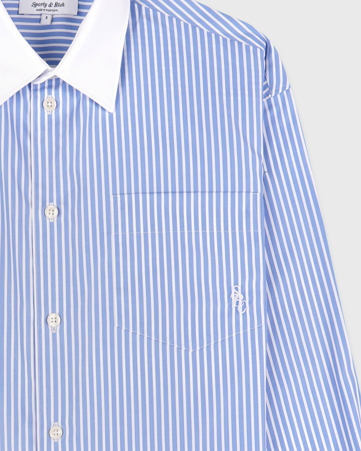 Sporty & Rich SRC Oversized Shirt - Blue Striped