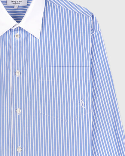 Sporty & Rich SRC Oversized Shirt - Blue Striped