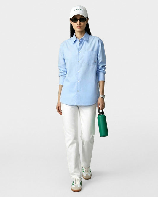 Sporty & Rich SRC Oversized Shirt - Ciel/Navy