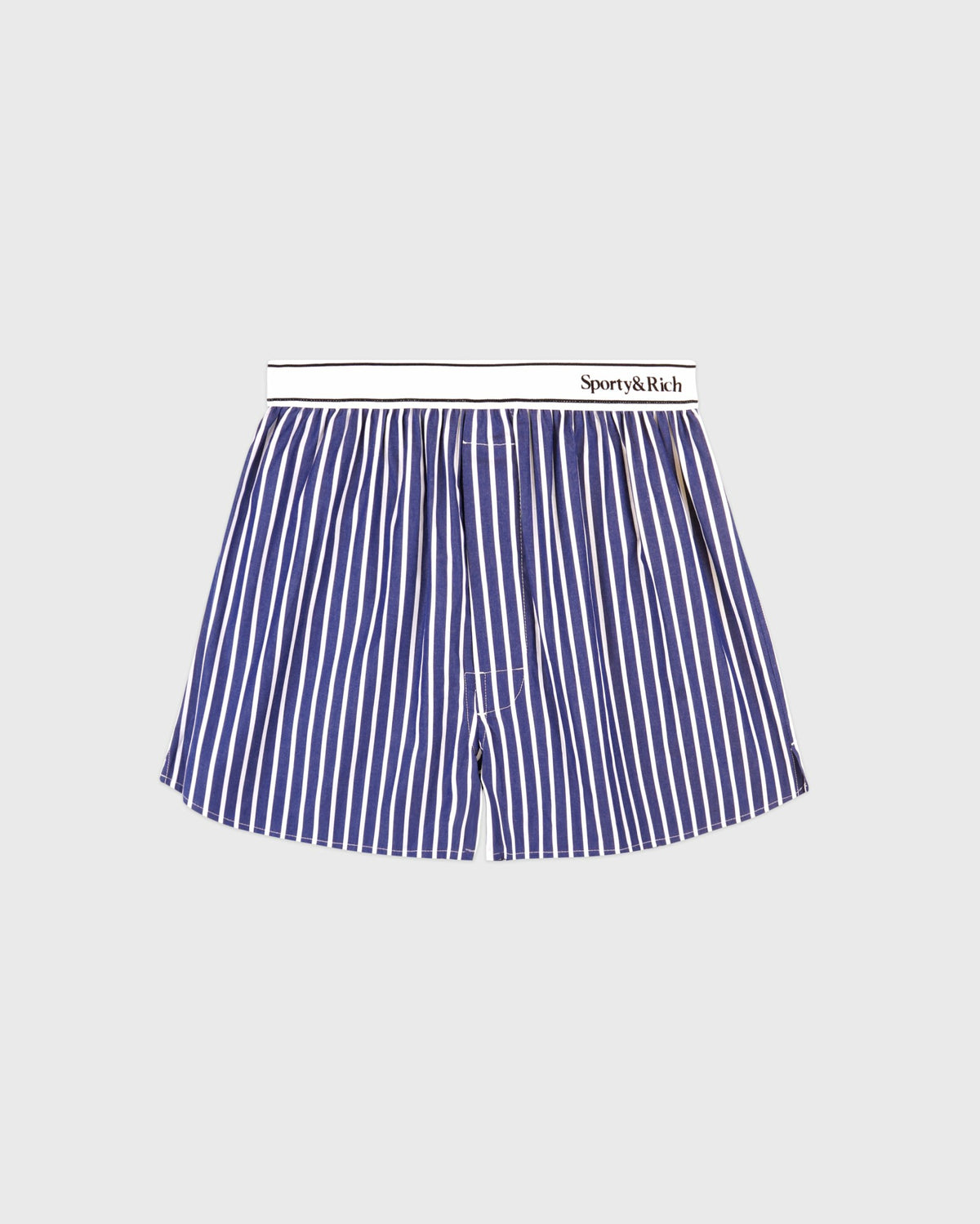 Sporty & Rich Serif Logo Boxer - Navy Stripe